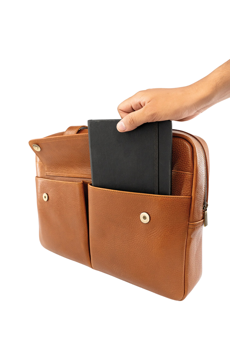 Casnom Bronze Laptop Leather Bag