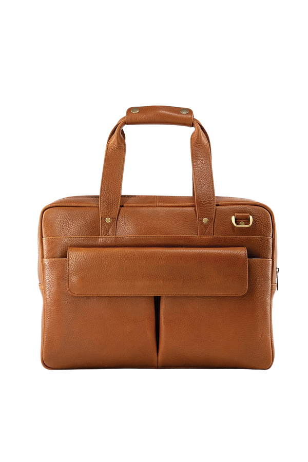Casnom Bronze Laptop Leather Bag