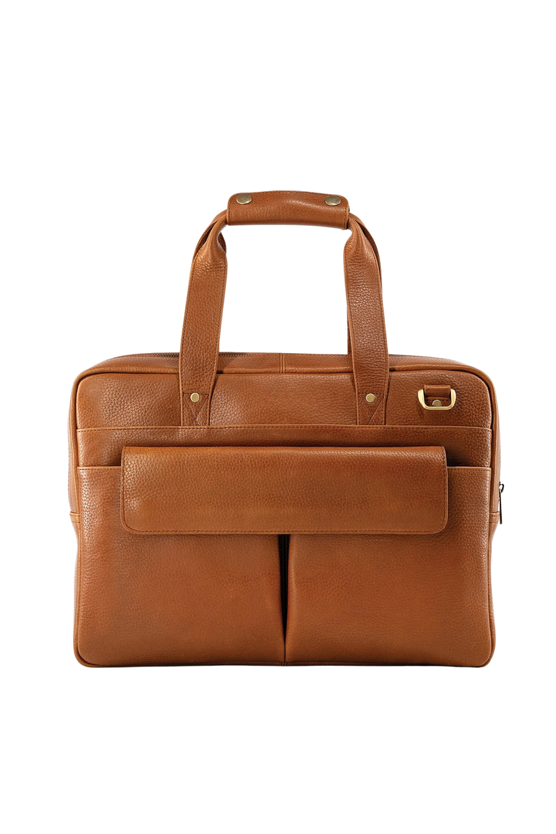 Casnom Bronze Laptop Leather Bag