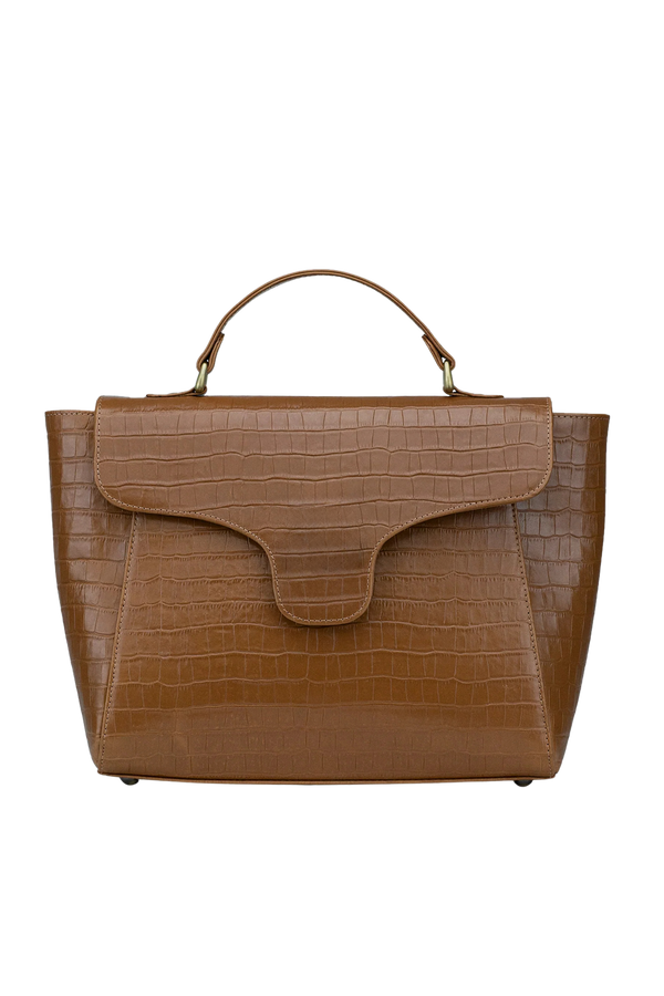 Casnom Ladies Brown Leather Hand Bag