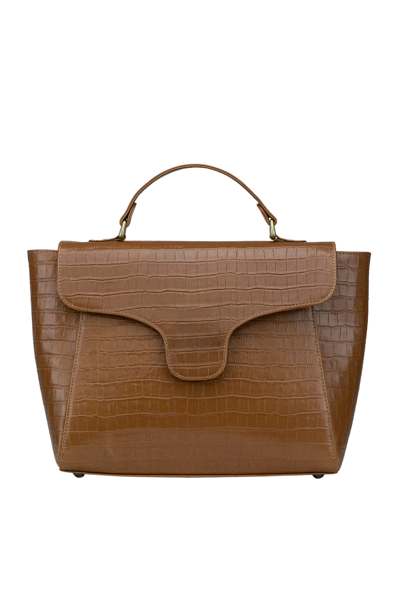 Casnom Ladies Brown Leather Hand Bag