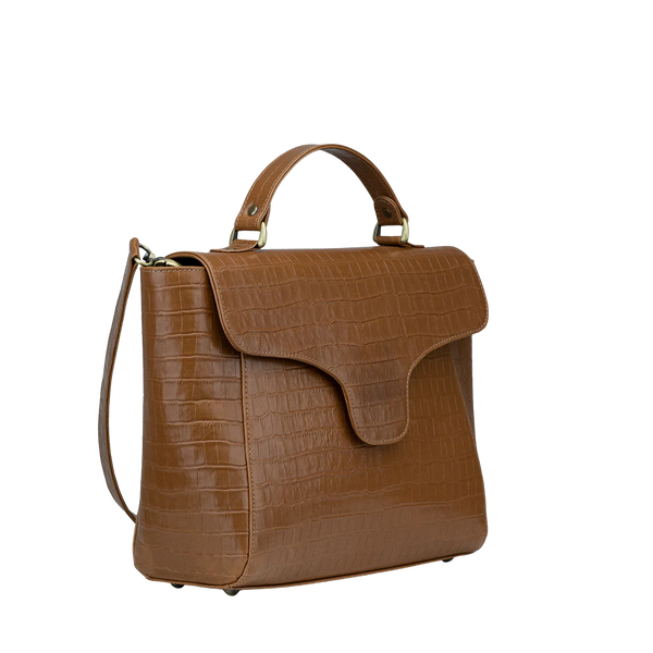 Casnom Ladies Brown Leather Hand Bag