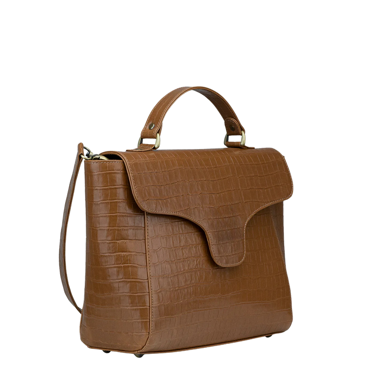 Casnom Ladies Brown Leather Hand Bag
