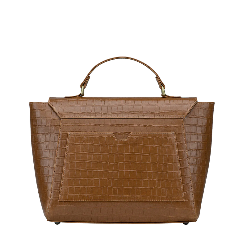 Casnom Ladies Brown Leather Hand Bag