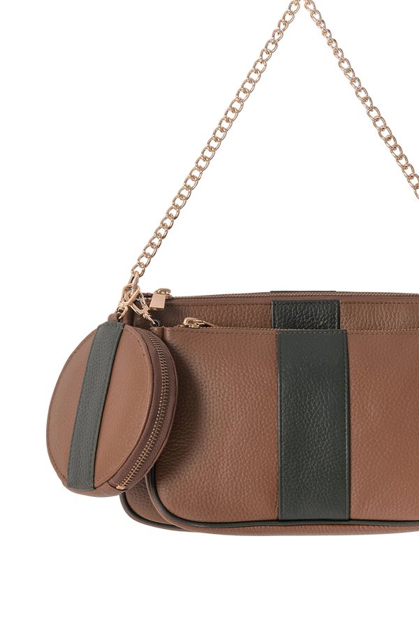 Casnom Ladies Brown and Black Leather Bag