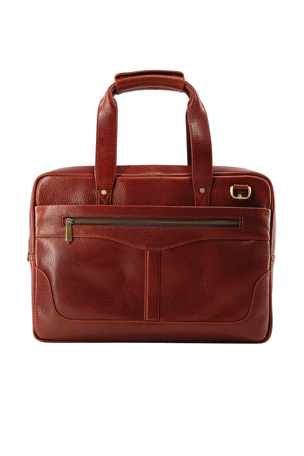Casnom Laptop Brown Leather Bag