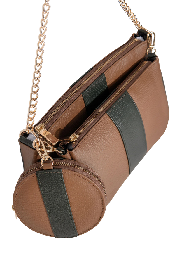 Casnom Ladies Brown and Black Leather Bag