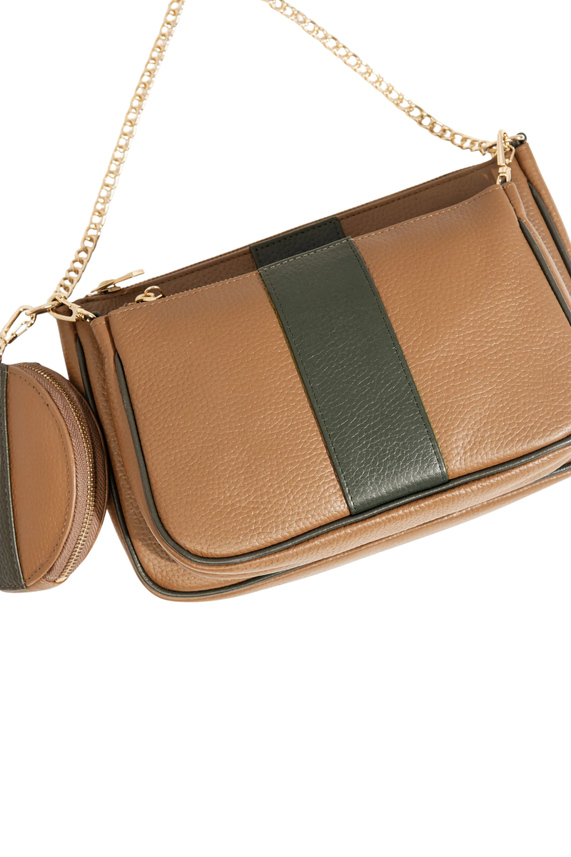 Casnom Ladies Brown and Black Leather Bag