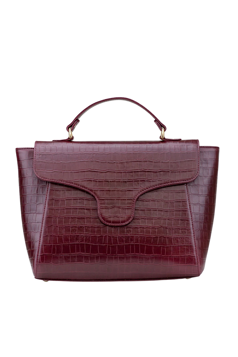 Casnom Deep, Brownish-Red Ladies leather Hand Bag