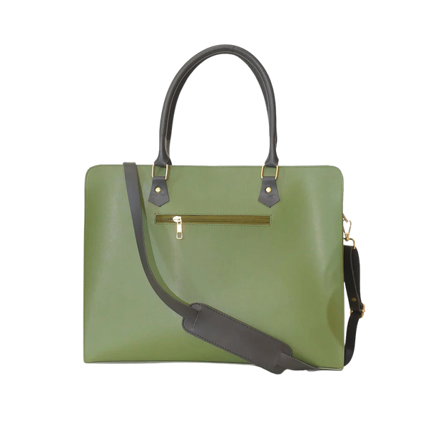 Casnom Green Leather Ladies Hand Bag