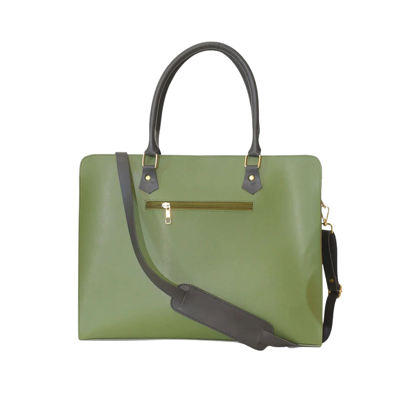 Casnom Green Leather Ladies Hand Bag