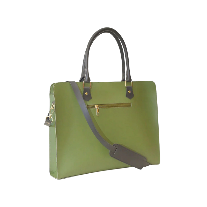 Casnom Green Leather Ladies Hand Bag